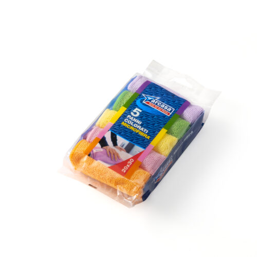 5 PANNI COLORATI MICROFIBRA