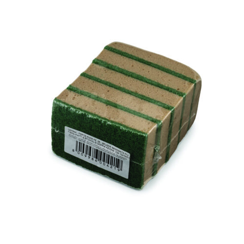 5 SPUGNE TABACCO CON FIBRA MH CM. 10x15x3,5