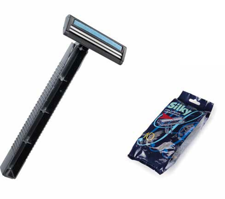 SILKY RASOIO U/G BILAMA TESTINA FISSA CON LUBRA 10 PZ.